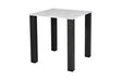 White Glass 75cm Square Dining Table Black Legs