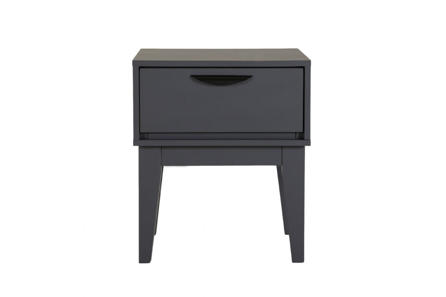 Modern Dark Grey Wooden 1 Drawer Bedside Table