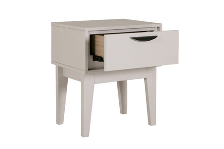 Modern Taupe Wooden 1 Drawer Bedside Cabinet