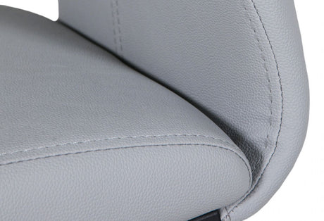 Putty Grey Leather Dining Chair Black Cantilever Metal Legs