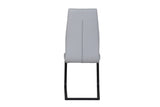 Putty Grey Leather Dining Chair Black Cantilever Metal Legs