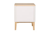 Modern Taupe Oak Veneer 2 Drawer Bedside Cabinet with Soft Close Drawers
