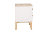 Modern Taupe Oak Veneer 2 Drawer Bedside Cabinet with Soft Close Drawers
