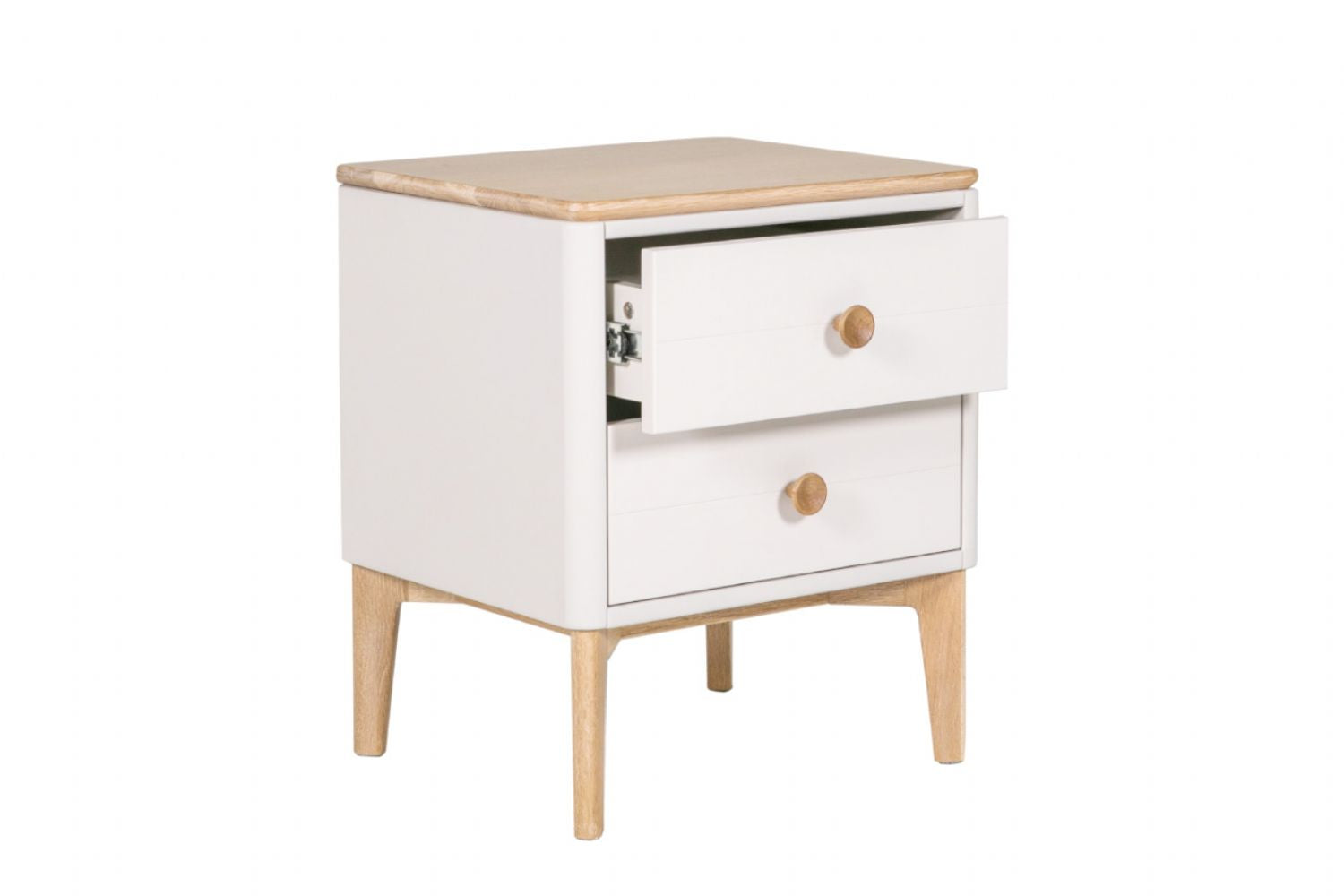 Taupe Oak 2 Drawer Bedside Cabinet with Soft Close Drawers