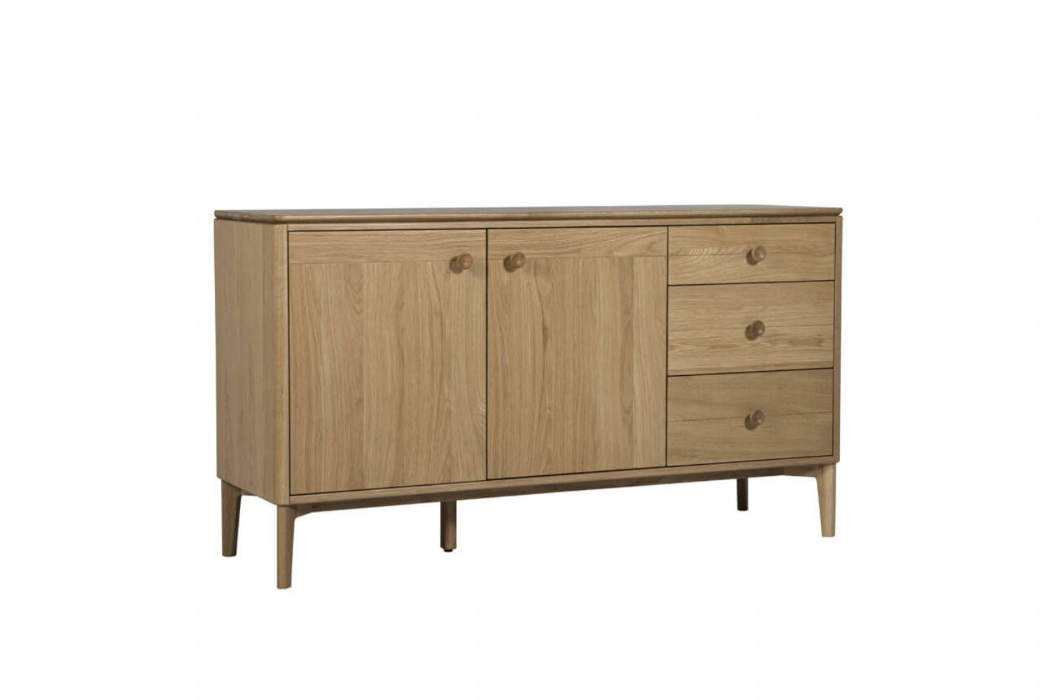 Natural Oak Large 2 Door 3 Drawer Sideboard with Shelf