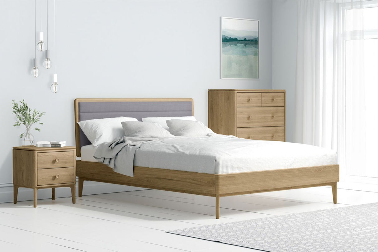 Natural Oak 2 Drawer Dressing Table Wooden Legs