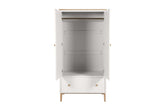Taupe Cashmere Oak 2 Door 1 Drawer Wardrobe with Hanging Rail