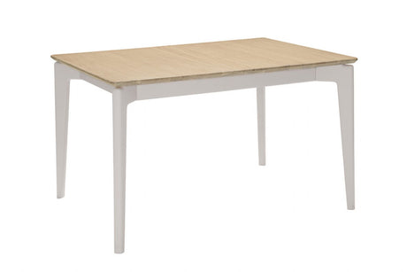 Modern Taupe 125 to 165cm Extending Dining Table Oak Top
