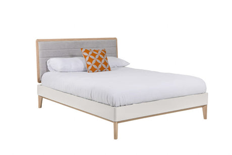 Taupe Wood Oak Trimmed King Size 5ft Bed