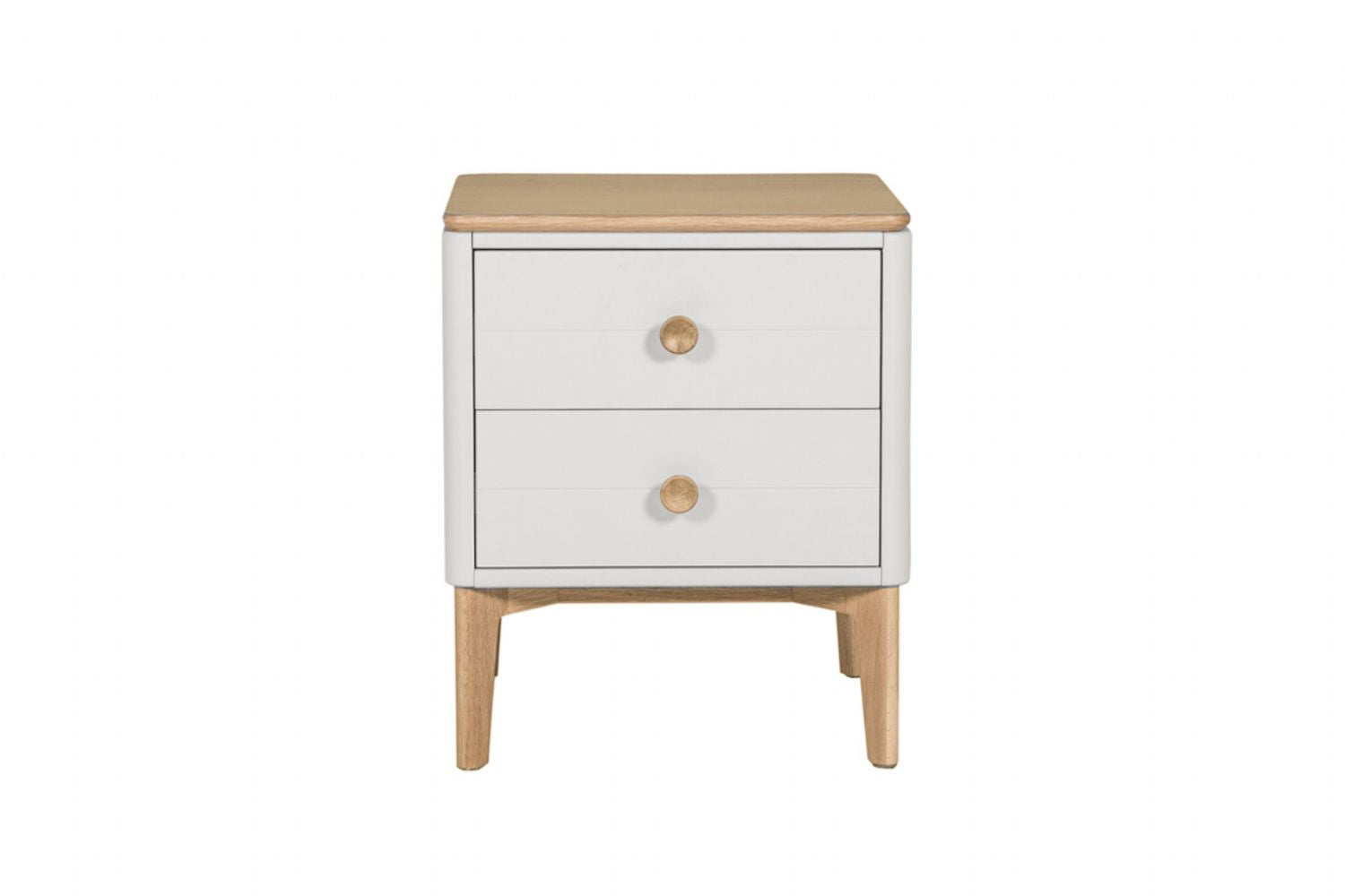 Taupe Oak 2 Drawer Bedside Cabinet with Soft Close Drawers