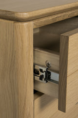 Natural Oak Wooden 2 Drawer Bedside Table Chest