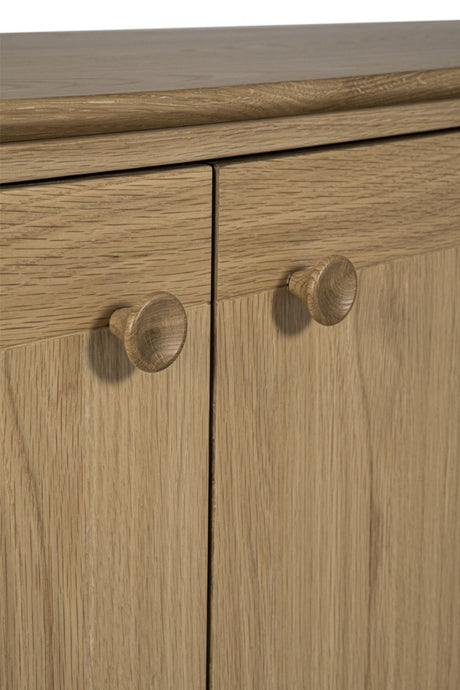 Natural Oak 2 Door 2 Drawer Small Sideboard