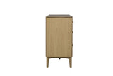 Modern Natural Oak Wide 7 Drawer Chest with Curved Edges