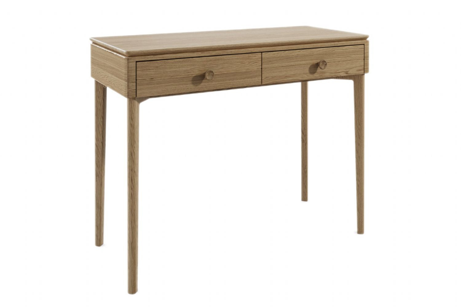 Natural Oak 2 Drawer Dressing Table Wooden Legs