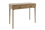 Natural Oak 2 Drawer Dressing Table Wooden Legs