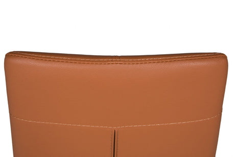 Modern Tan PU Leather Bar Stool Cantilever Metal Legs