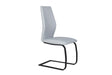 Silver Faux Leather Upholstered Cantilever Dining Chair