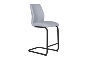Silver Faux Leather Cantilever Bar Counter Stool