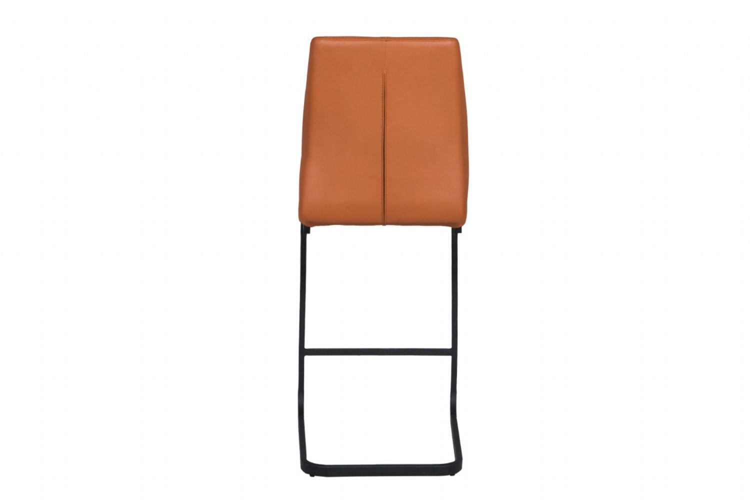 Modern Tan PU Leather Bar Stool Cantilever Metal Legs