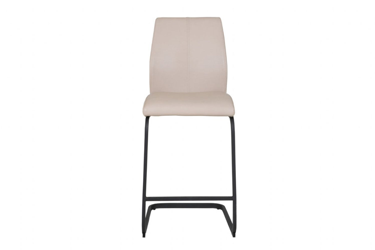 Taupe Faux Leather Counter Cantilever Kitchen Bar Stool