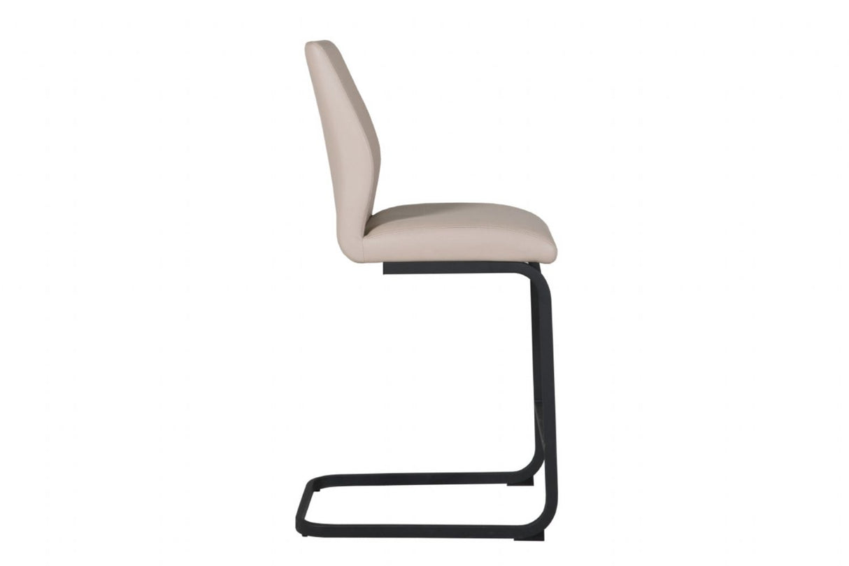 Taupe Faux Leather Counter Cantilever Kitchen Bar Stool