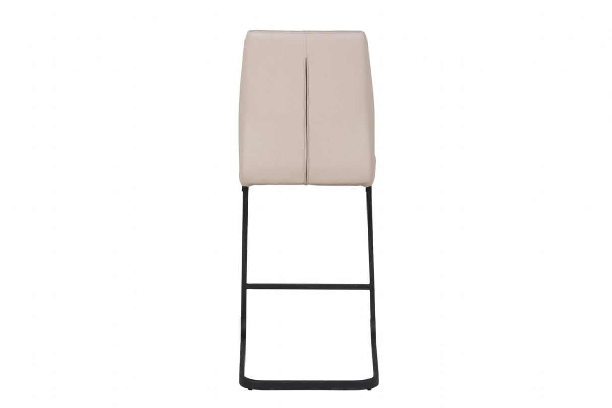 Taupe Faux Leather Counter Cantilever Kitchen Bar Stool