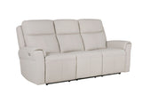 Stone Grey Leather Match 3 Seater Electric Reclining Sofa