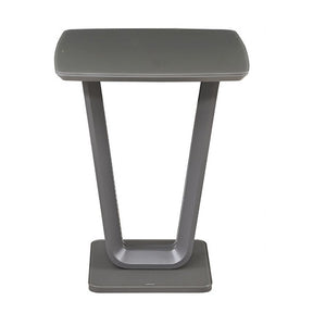 Matt Graphite Grey 80cm Square Bar Table with Glass Top
