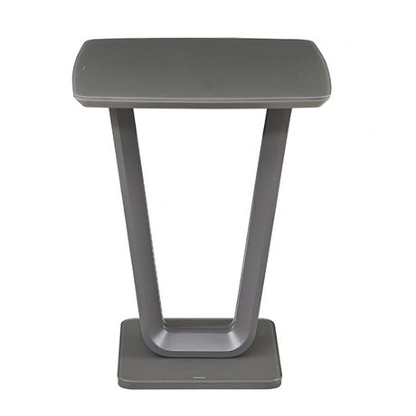 Matt Graphite Grey 80cm Square Bar Table with Glass Top