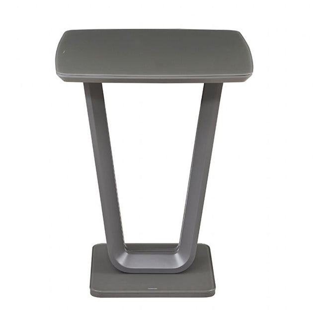 Matt Graphite Grey 80cm Square Bar Table with Glass Top