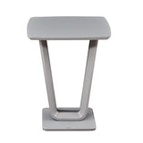Matt Light Grey 80cm Square Bar Table with Glass Top