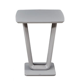 Matt Light Grey 80cm Square Bar Table with Glass Top