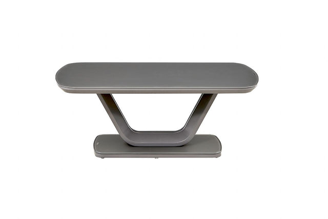 Matt Graphite Grey Finish 110cm Coffee Table Glass Top
