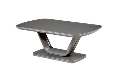 Matt Graphite Grey Finish 110cm Coffee Table Glass Top
