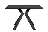 Black Metal 1.6m Dining Table with Heat Resistant Top