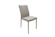 Mocha Plain Leather Dining Chair with Tapered Legs