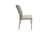 Mocha Plain Leather Dining Chair with Tapered Legs