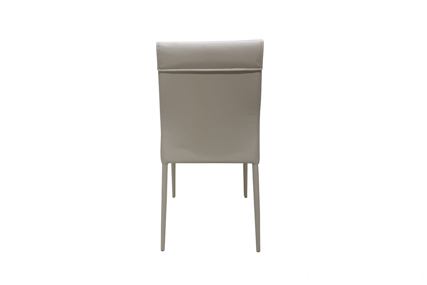 Mocha Plain Leather Dining Chair with Tapered Legs