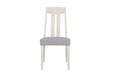 Grey and Taupe Slat Back Dining Chair with Padded Seat