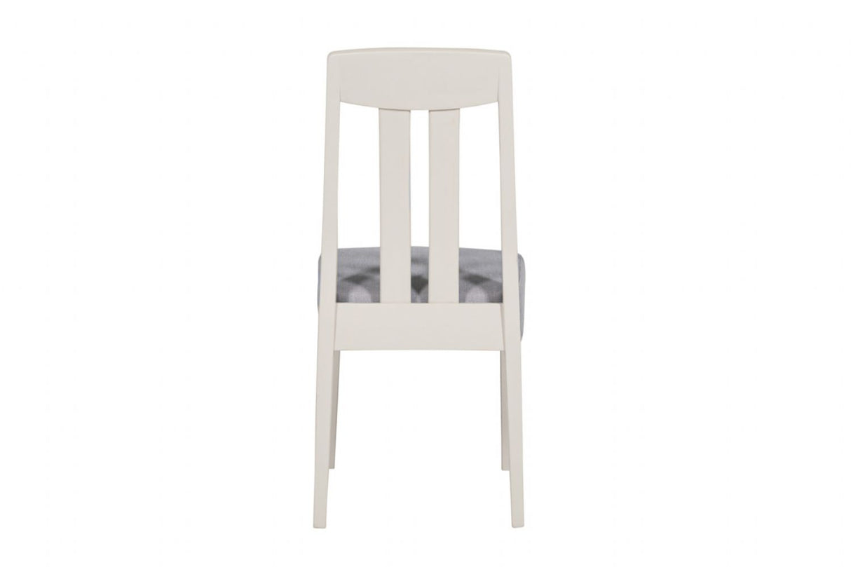 Grey and Taupe Slat Back Dining Chair with Padded Seat