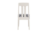 Grey and Taupe Slat Back Dining Chair with Padded Seat