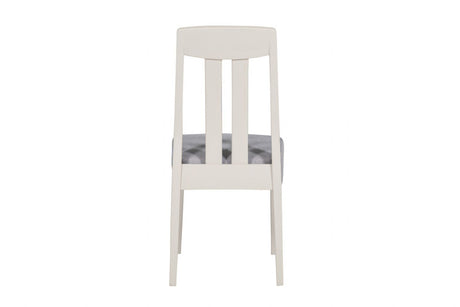 Grey and Taupe Slat Back Dining Chair with Padded Seat