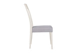 Grey and Taupe Slat Back Dining Chair with Padded Seat