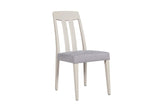 Grey and Taupe Slat Back Dining Chair with Padded Seat