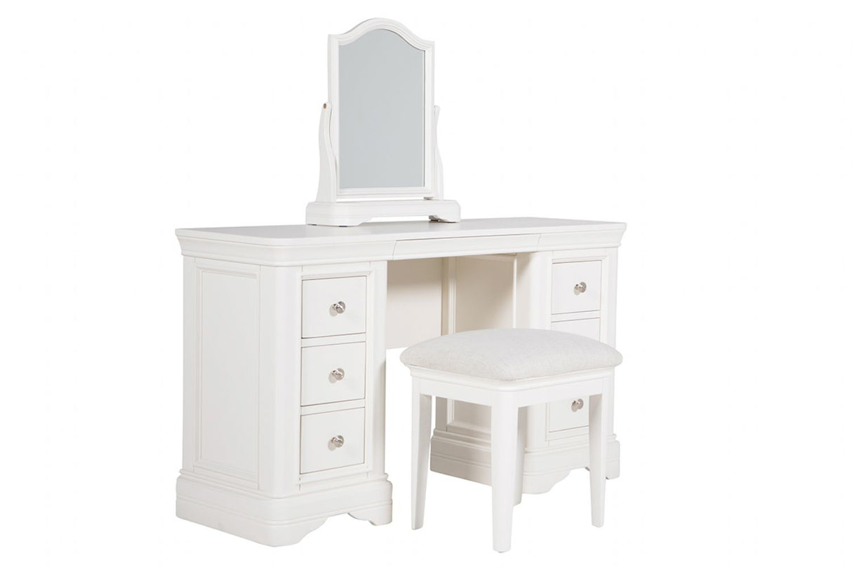 White Painted Finish Wooden 6 Drawer Dressing Table