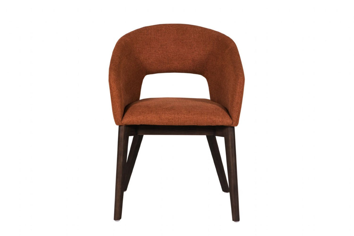 Rust Orange Fabric Dining Chair