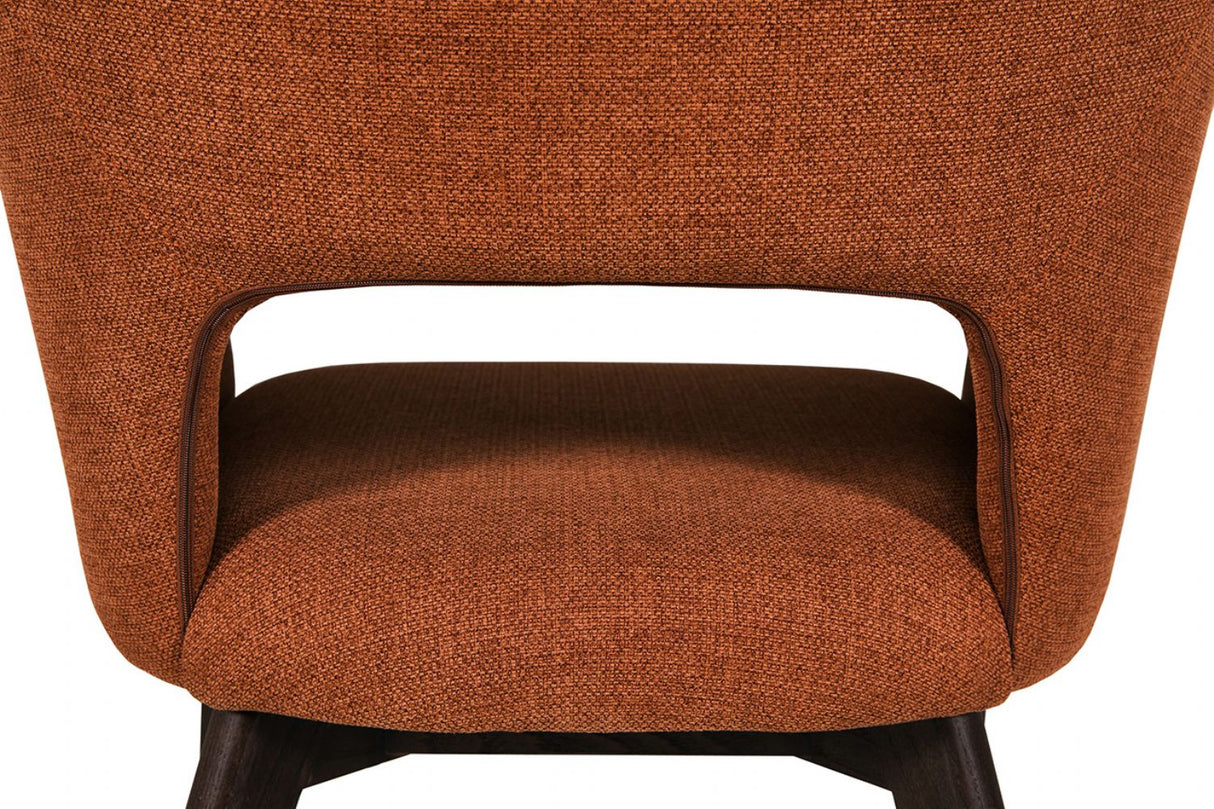 Rust Orange Fabric Dining Chair
