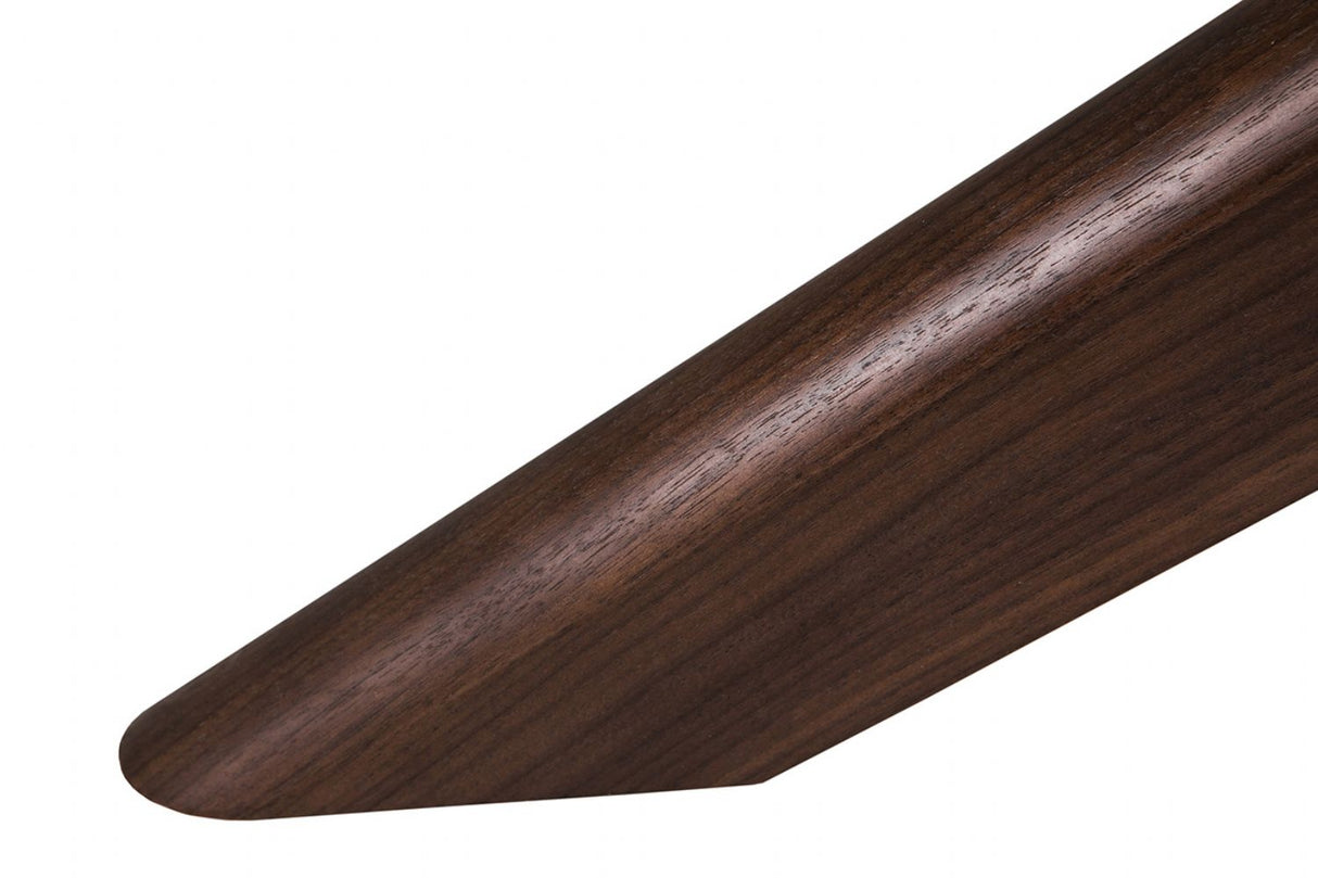 Large Walnut 180cm Rectangular Dining Table Stone Effect Top