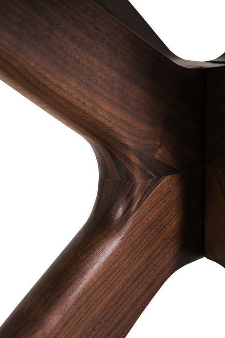 Large Walnut 180cm Rectangular Dining Table Stone Effect Top
