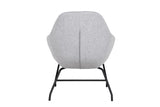 Grey Fabric Accent Chair with Black Metal Legs